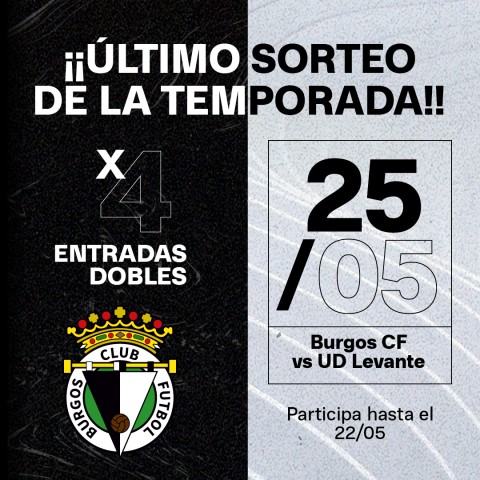 ¡¡Último sorteo de la temportada: 4 entradas dobles para 4 de vosotros!!